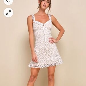 Lulu's Charmaine White Embroidered Mini Dress